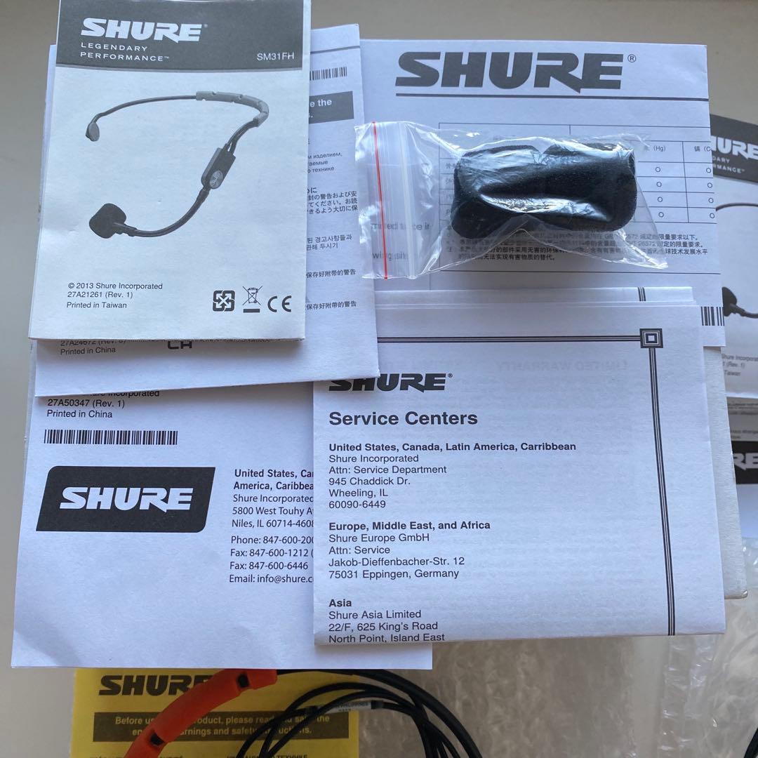 s*a様 【訳あり】SHURE コンデンサー　ヘッド　マイク フィットネス 疎水