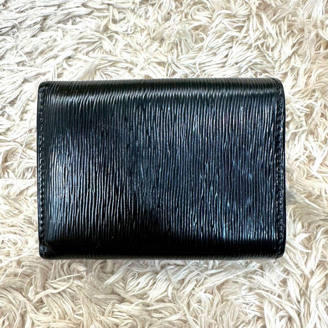 【美品 付属品完備】PRADA ブラック三つ折り財布 ヴィッテロムーブ