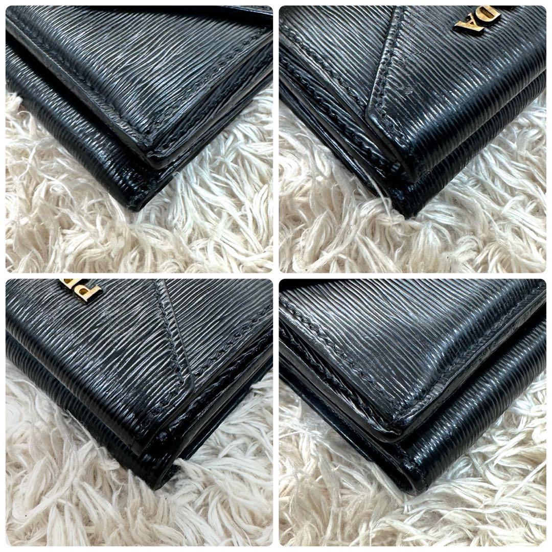 【美品 付属品完備】PRADA ブラック三つ折り財布 ヴィッテロムーブ