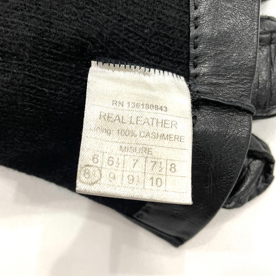 Y502-119　salvatore Ferragamo　レザー手袋　ブラック