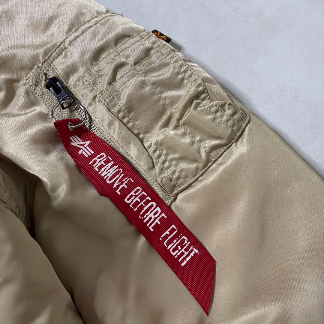 【超美品】アルファインダストリーズ MA-1 フライトジャケット ベージュ L