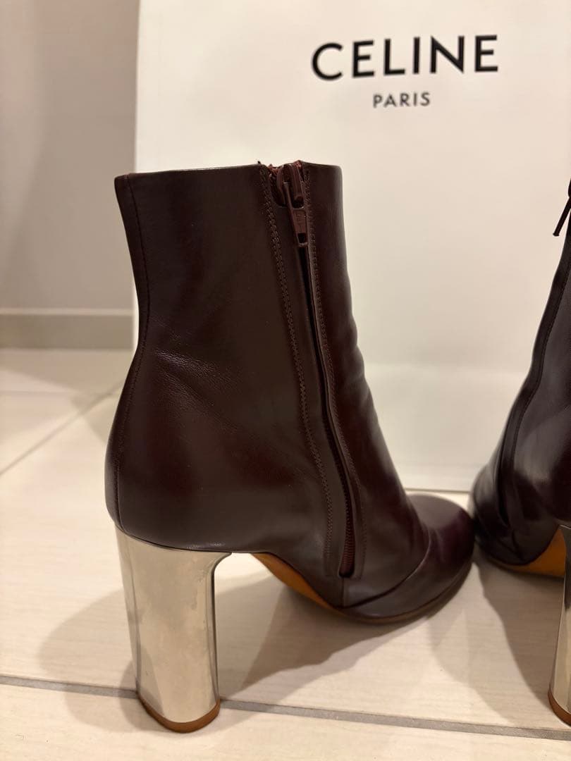 yhk.13 　CÉLINE セリーヌ　ブーティダークブラウンレザー 36