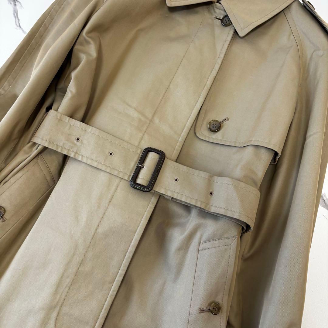 DAKS✨ベルテッドステンカラーコート　裏地チェック　玉虫色　春コーデ　M