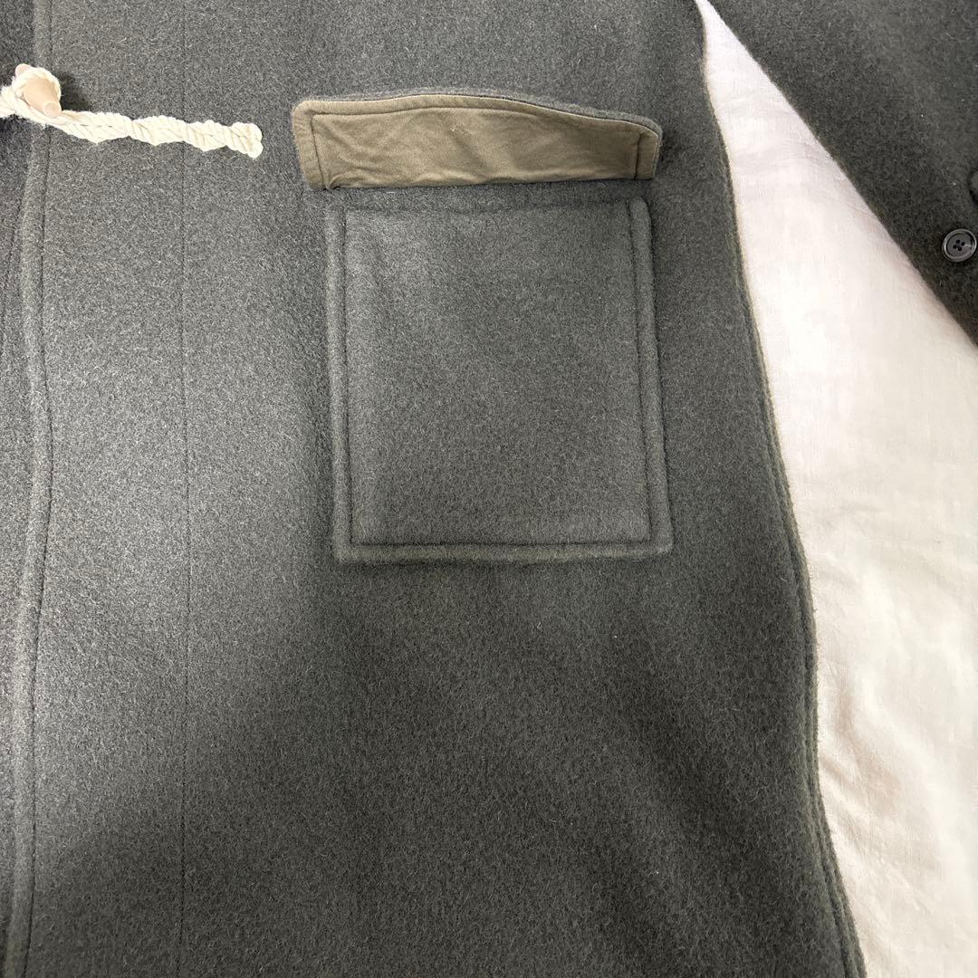 hmskinblurhms ウールメルトンダッフルコート カーキグレイ