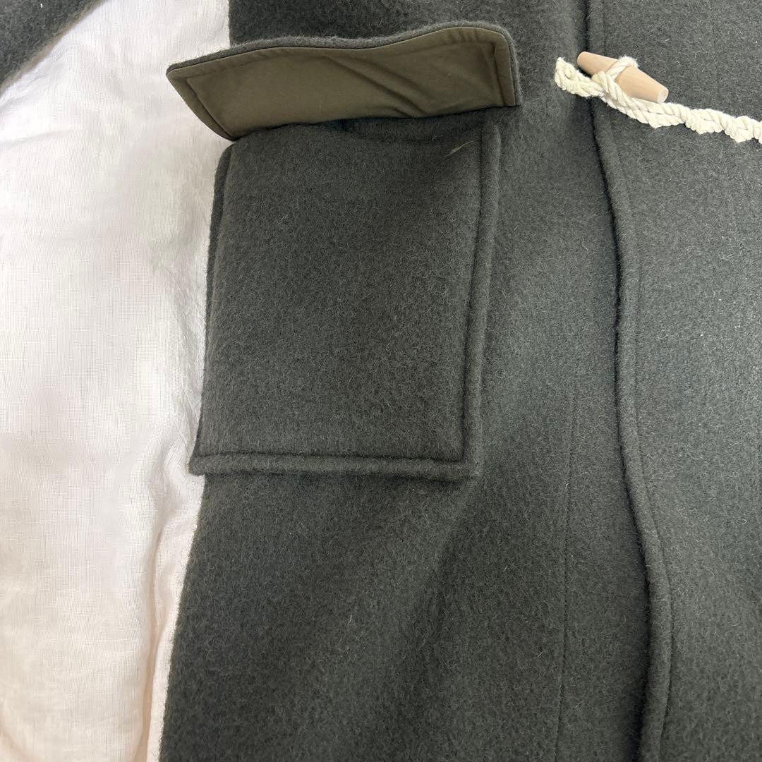 hmskinblurhms ウールメルトンダッフルコート カーキグレイ
