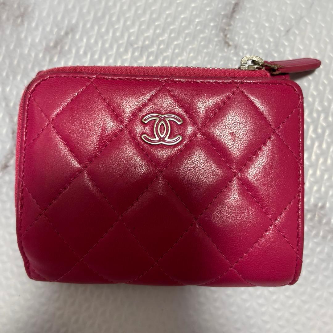 CHANEL 三つ折り ウォレット ピンク