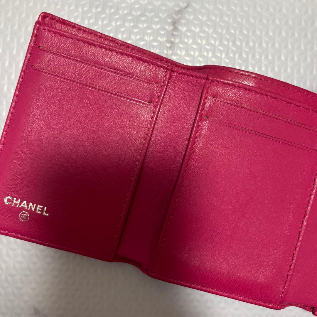 CHANEL 三つ折り ウォレット ピンク