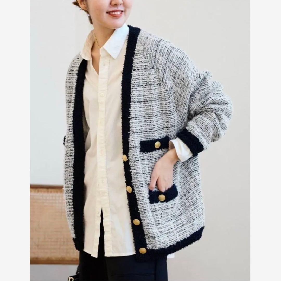 FRAMeWORK TWEEDニットカーディガン フレームワーク カーディガン