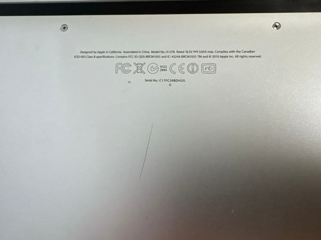 MacBook Pro 2010early?、13インチ、HDD1TB、ジャンク