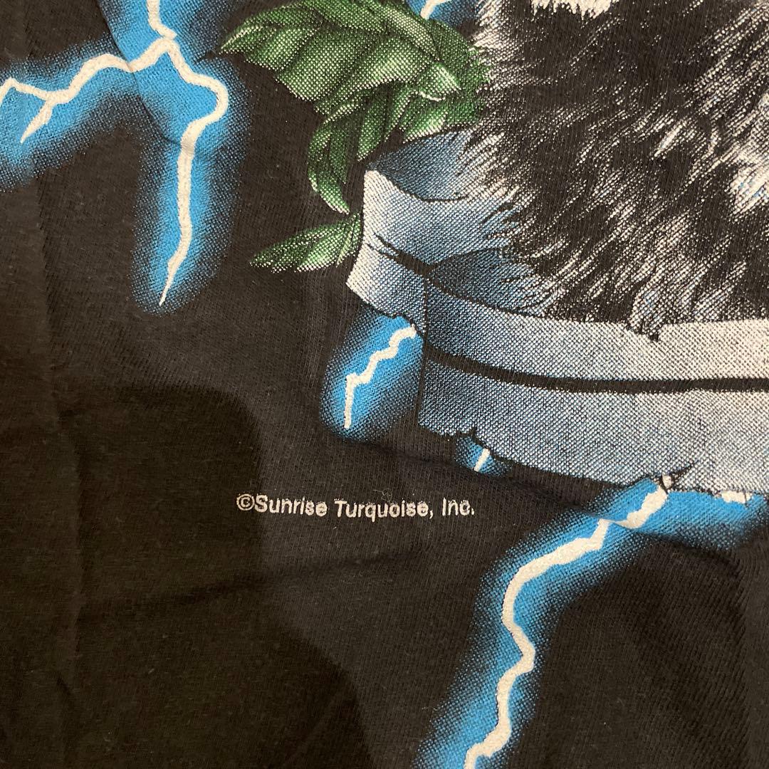90s アメリカンサンダー ウルフ Tシャツ シングルステッチ 稲妻 狼