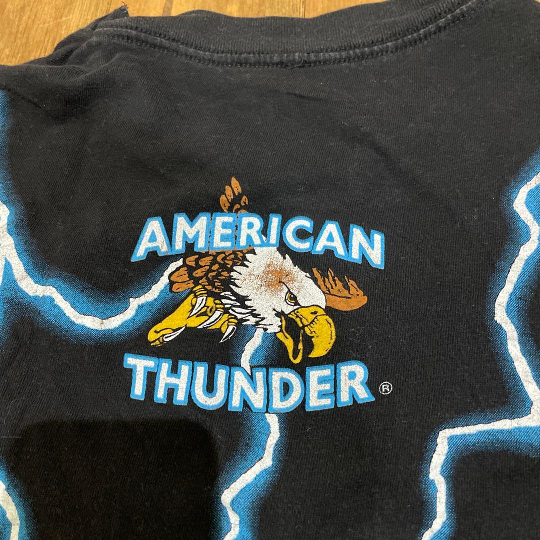 90s アメリカンサンダー ウルフ Tシャツ シングルステッチ 稲妻 狼