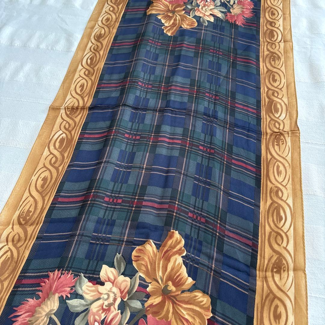 ラルフローレン　シルク　ストール　RALPH LAUREN 花柄　ビンテージ