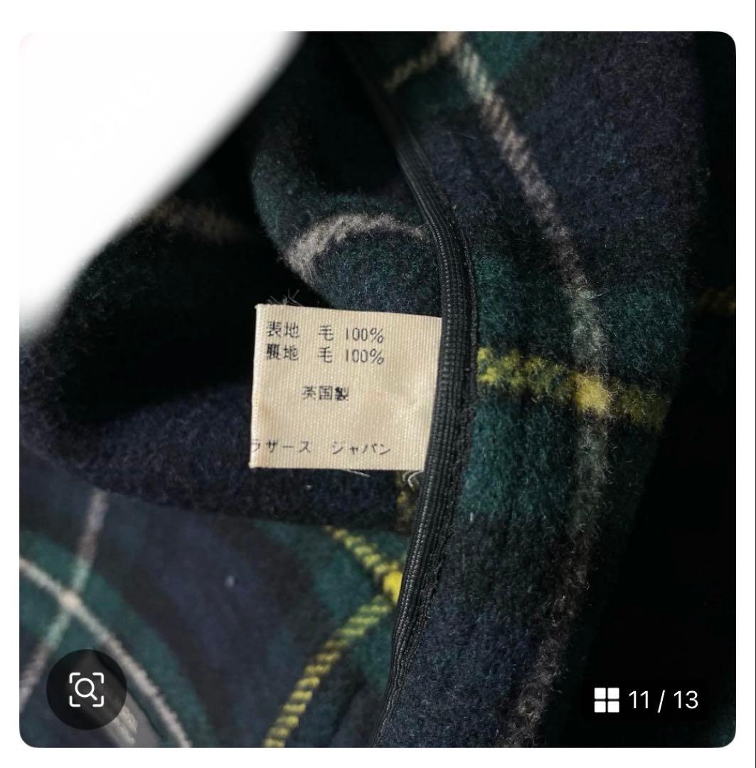 英国製BROOKS BROTHERS⭐︎ 36 ダッフルコート 裏地チェック柄 紺