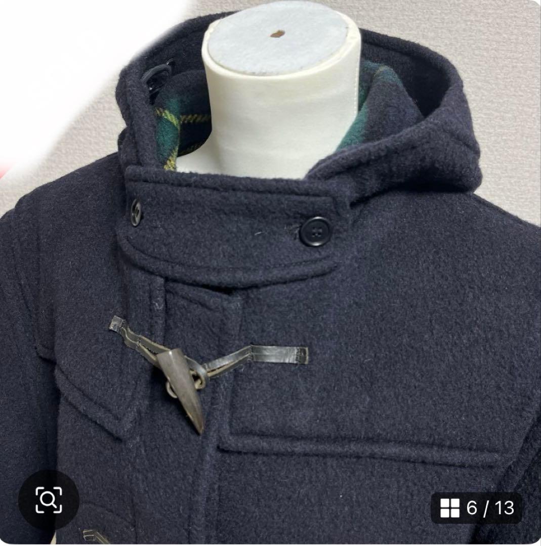 英国製BROOKS BROTHERS⭐︎ 36 ダッフルコート 裏地チェック柄 紺