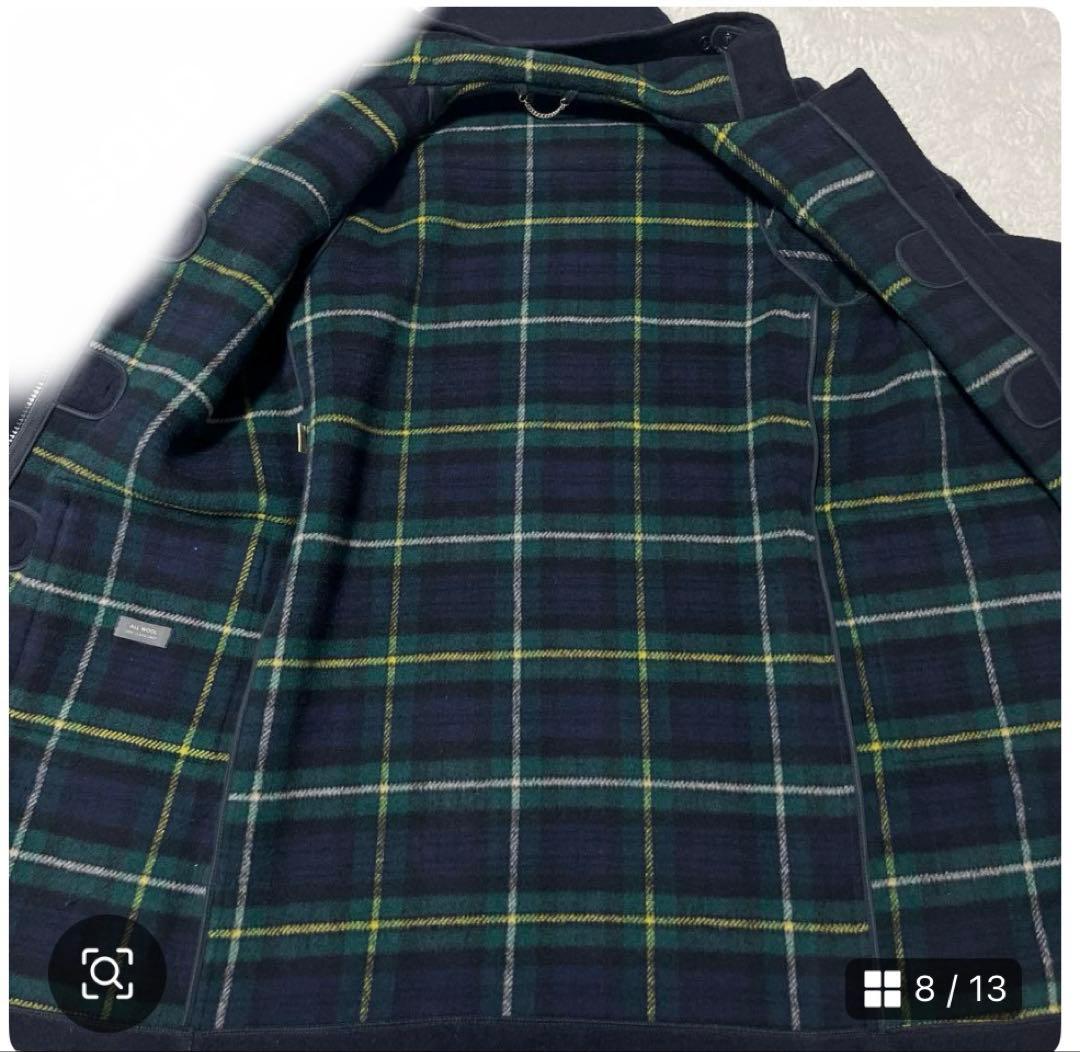 英国製BROOKS BROTHERS⭐︎ 36 ダッフルコート 裏地チェック柄 紺