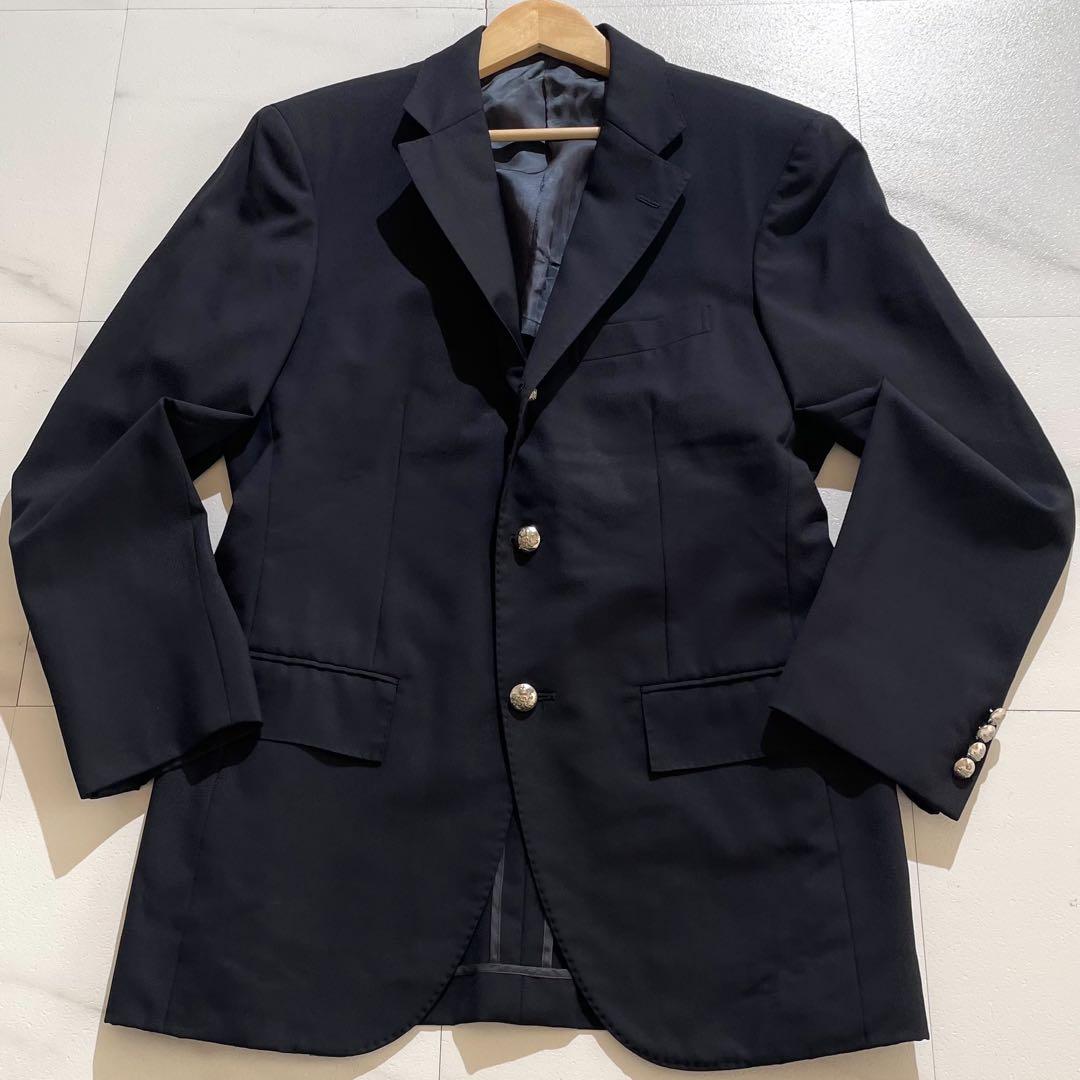 【美品】ラルフローレン 紺ブレ 銀ボタン Lサイズ シングル 背抜き ウール