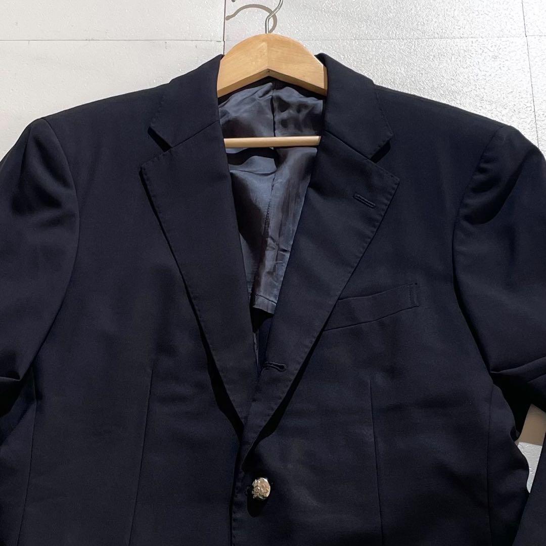 【美品】ラルフローレン 紺ブレ 銀ボタン Lサイズ シングル 背抜き ウール