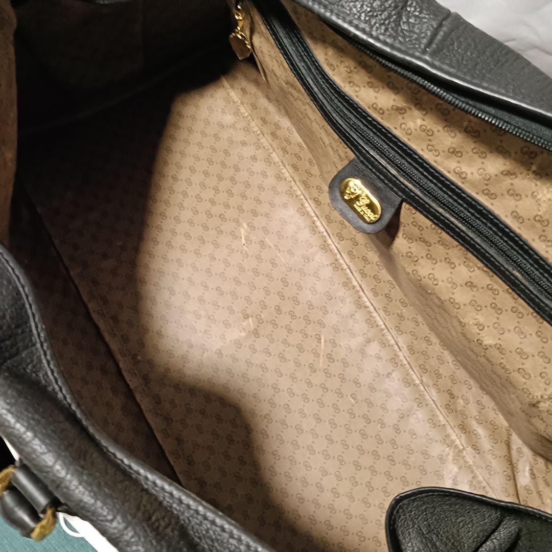 【本革希少モデル】GUCCI オールドグッチ ボストンバッグ ブラック 大容量