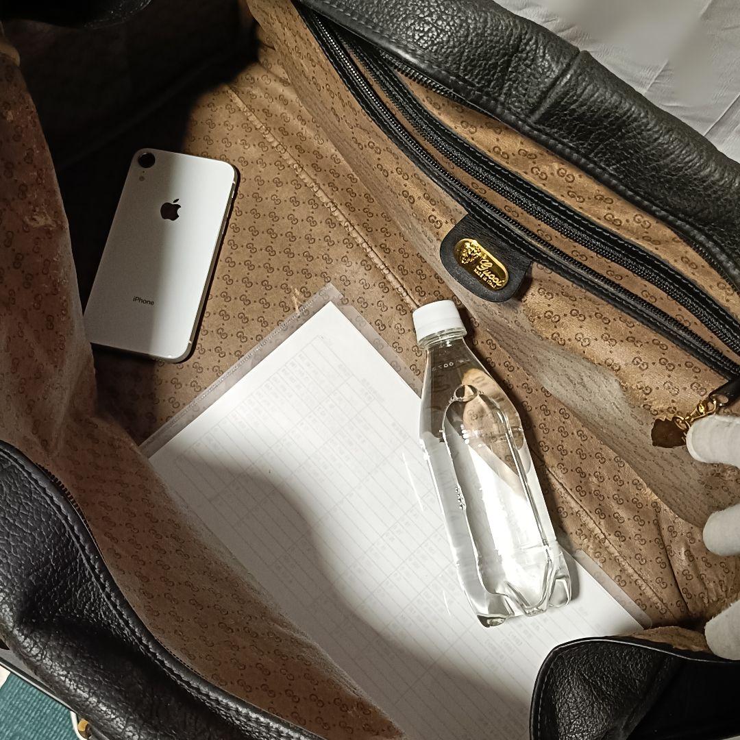 【本革希少モデル】GUCCI オールドグッチ ボストンバッグ ブラック 大容量