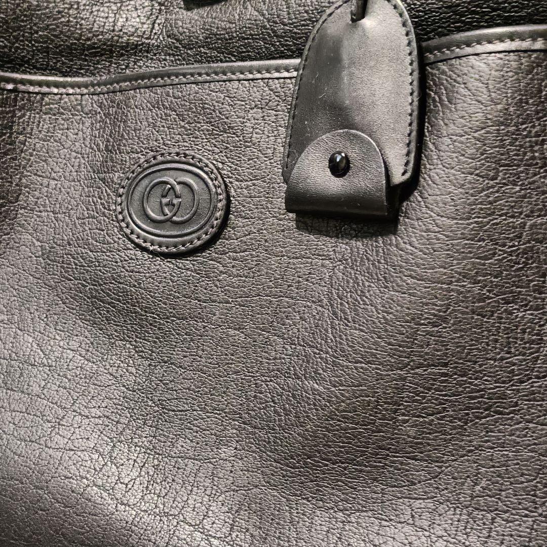 【本革希少モデル】GUCCI オールドグッチ ボストンバッグ ブラック 大容量