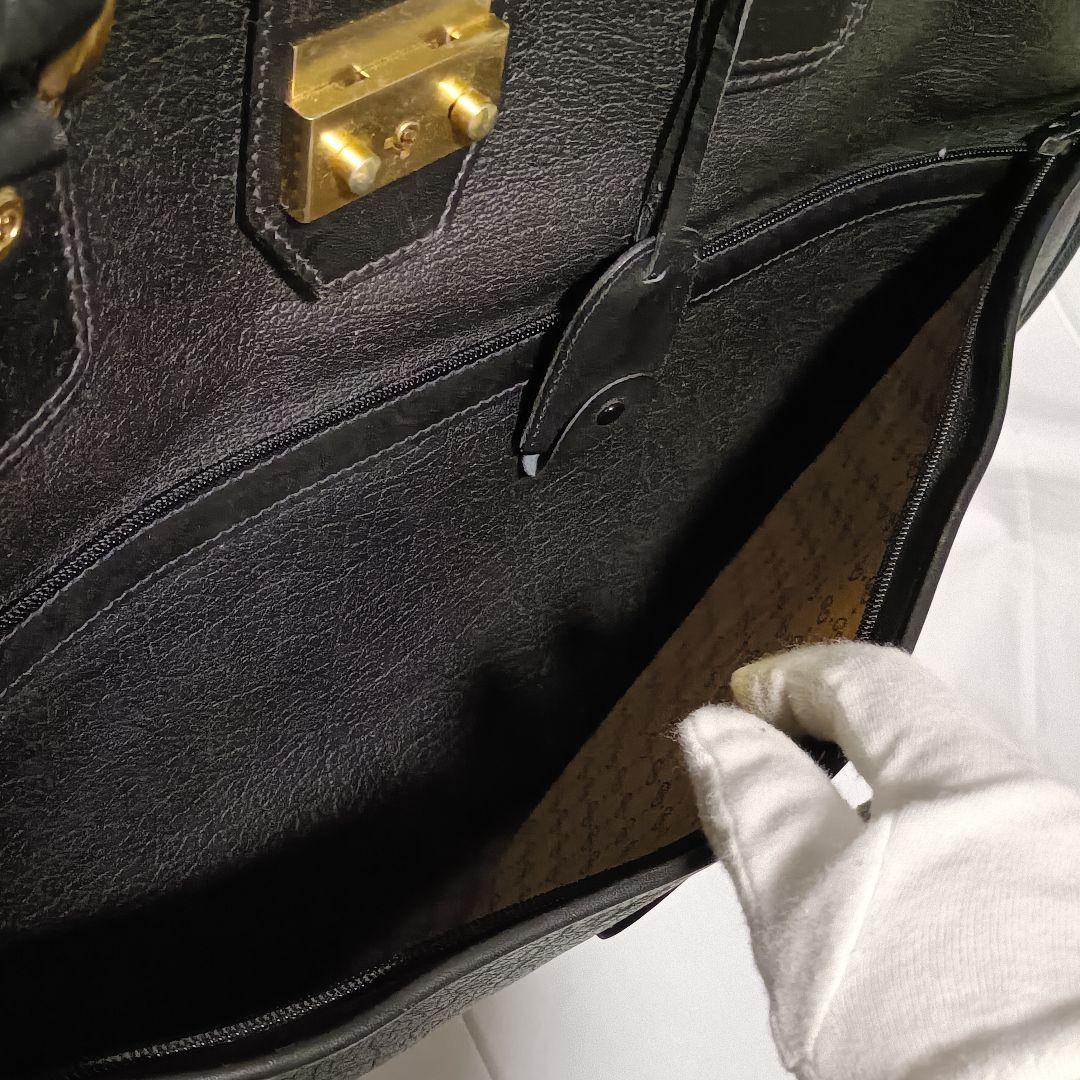 【本革希少モデル】GUCCI オールドグッチ ボストンバッグ ブラック 大容量