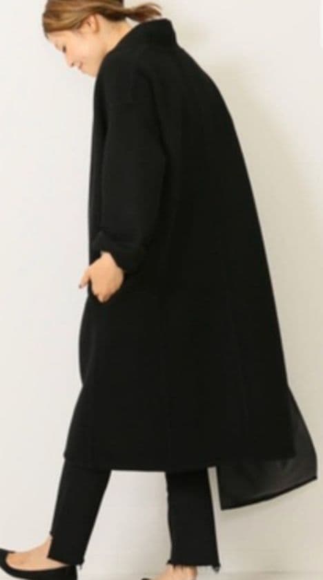 DEUXIEME CLASSE ☆ ダブルフェイスノーカラーコート・Black