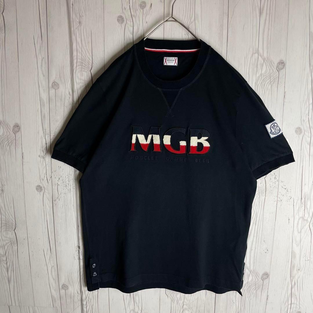 【希少XLサイズ】モンクレールガムブルー★トリコロール 刺繍ロゴ tシャツ