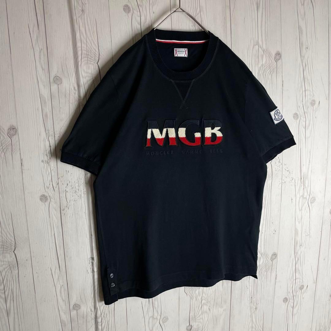 【希少XLサイズ】モンクレールガムブルー★トリコロール 刺繍ロゴ tシャツ