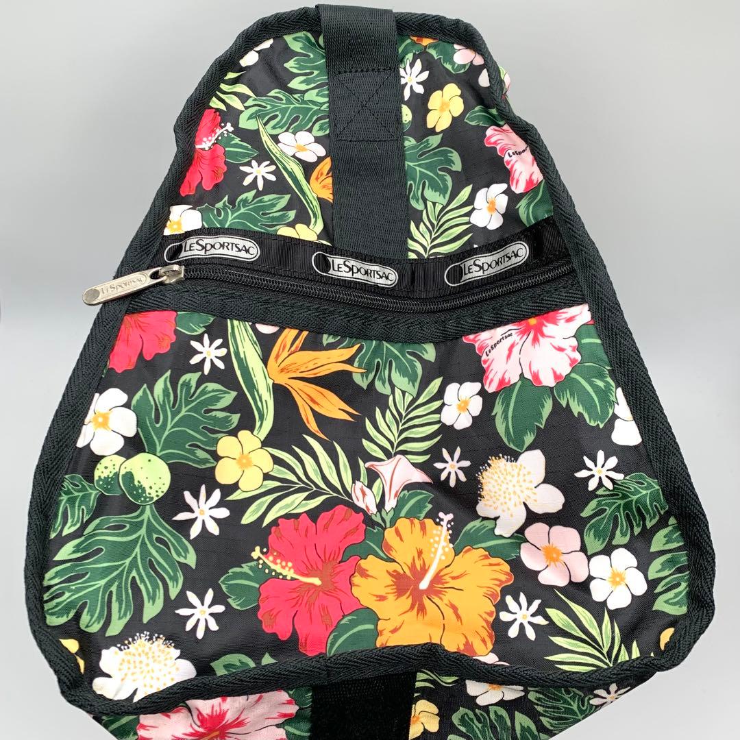 【美品】 レスポートサック ボストン バッグ ハイビスカス 旅行 ラージ