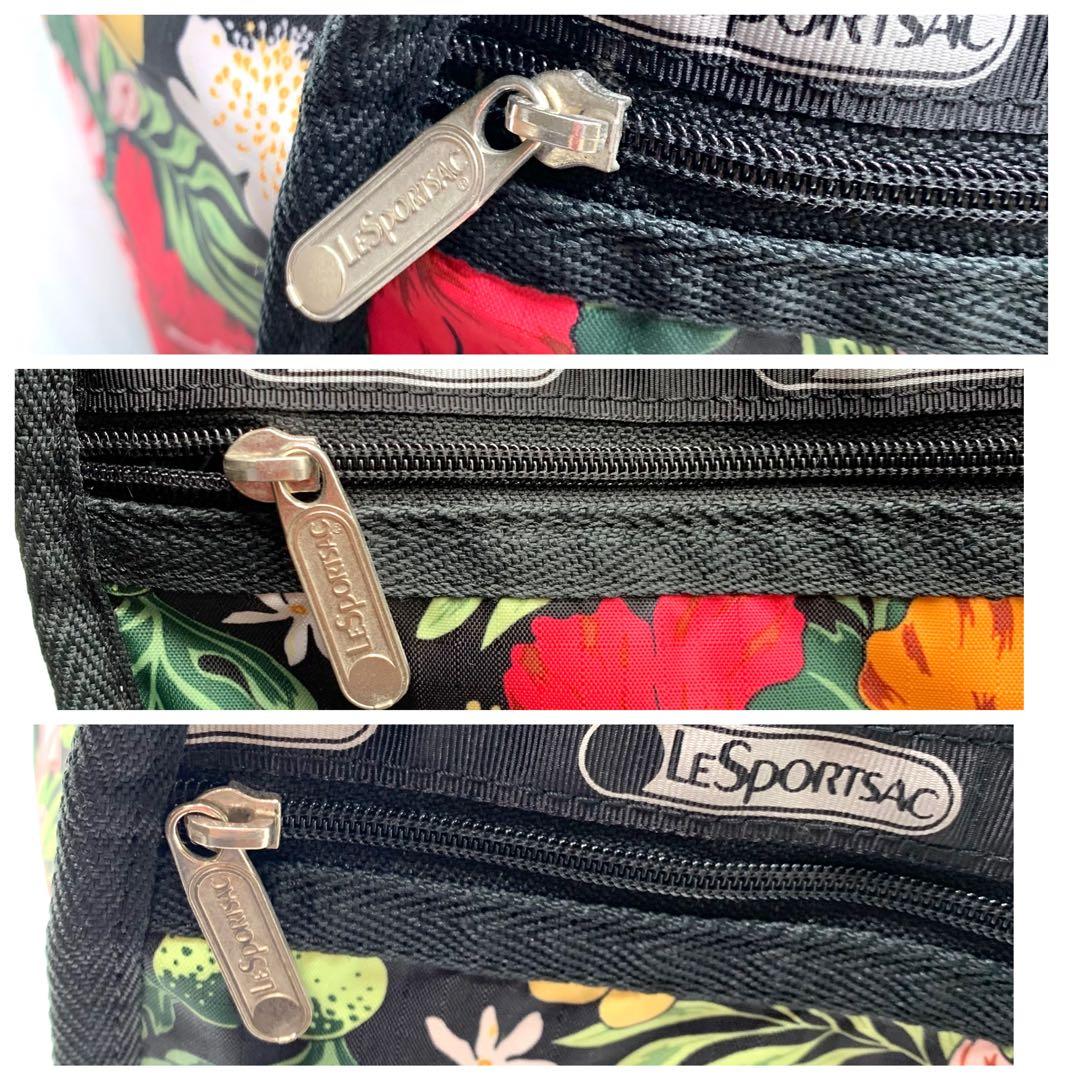 【美品】 レスポートサック ボストン バッグ ハイビスカス 旅行 ラージ