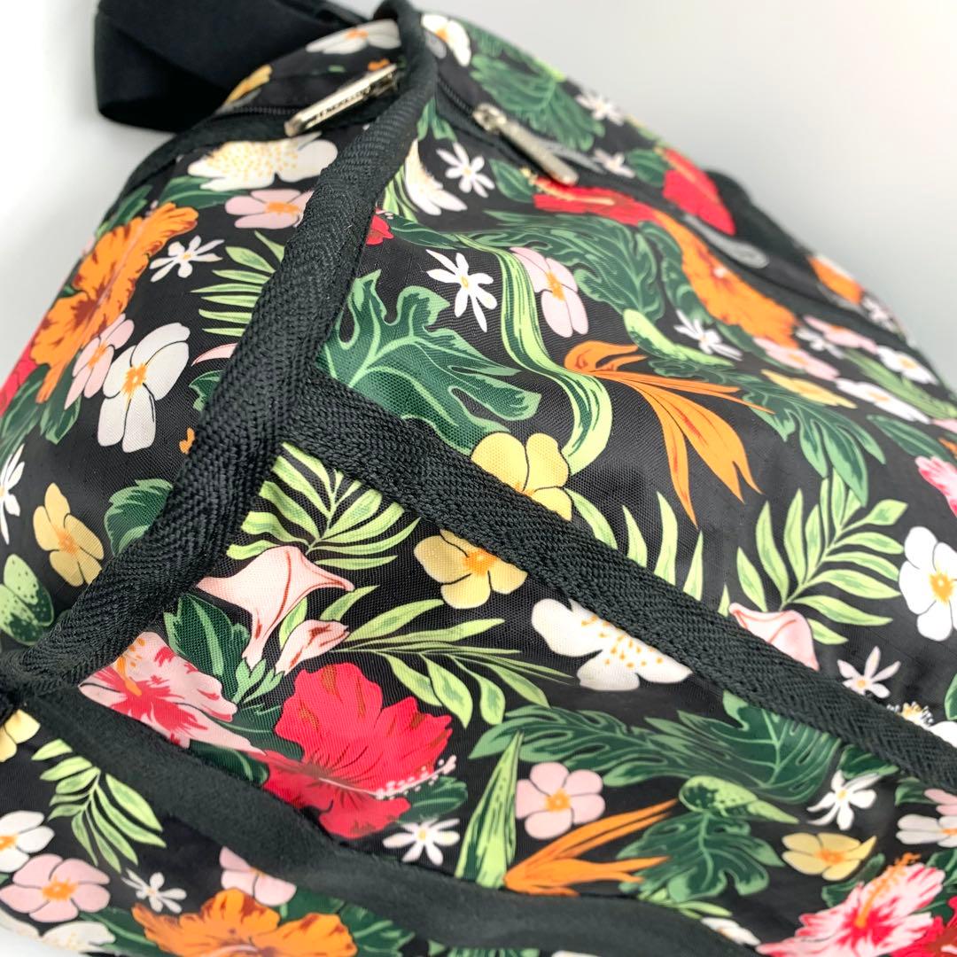 【美品】 レスポートサック ボストン バッグ ハイビスカス 旅行 ラージ