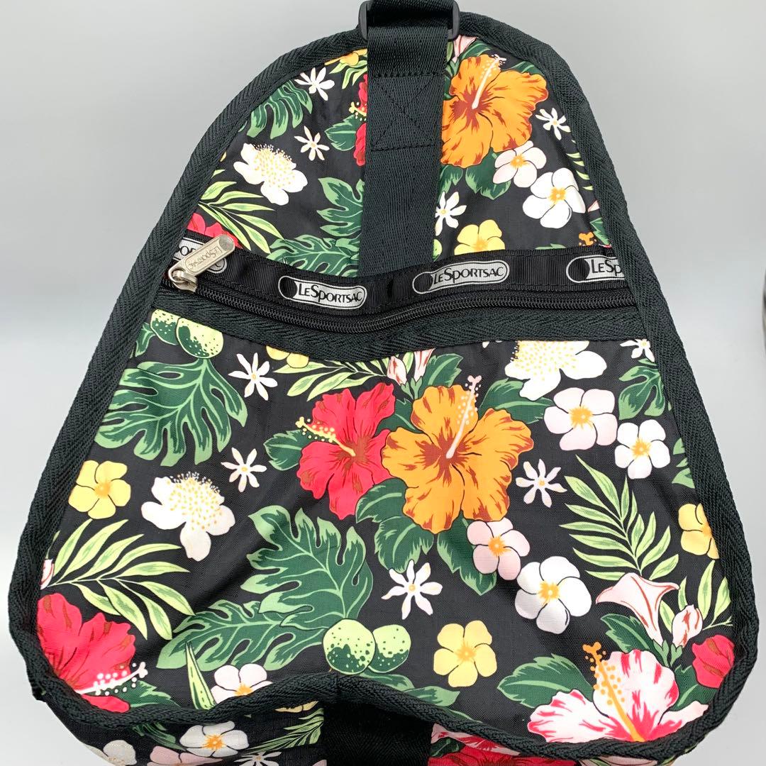 【美品】 レスポートサック ボストン バッグ ハイビスカス 旅行 ラージ