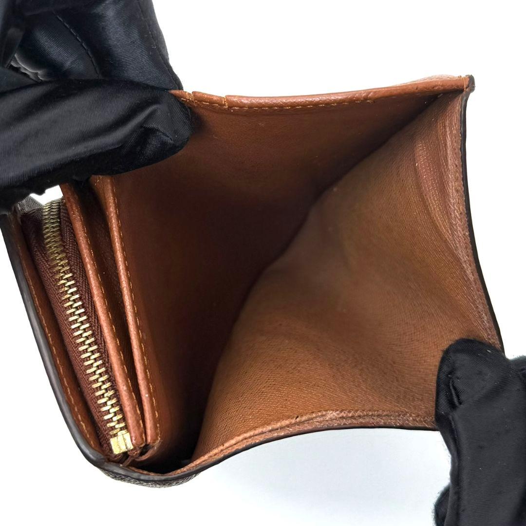 良品 ルイヴィトン モノグラム ポルトモネ ビエ トレゾール L字 財布 茶色