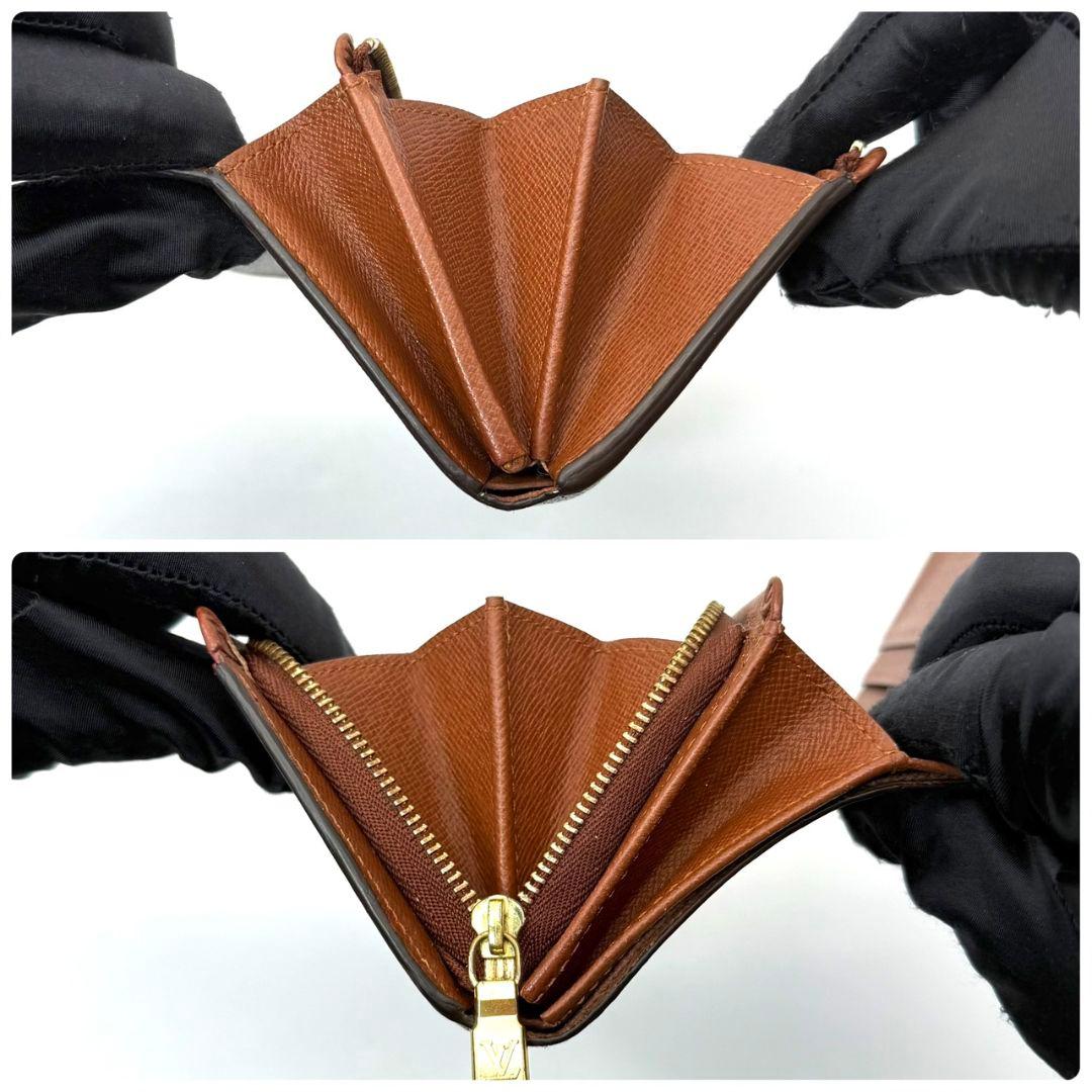 良品 ルイヴィトン モノグラム ポルトモネ ビエ トレゾール L字 財布 茶色