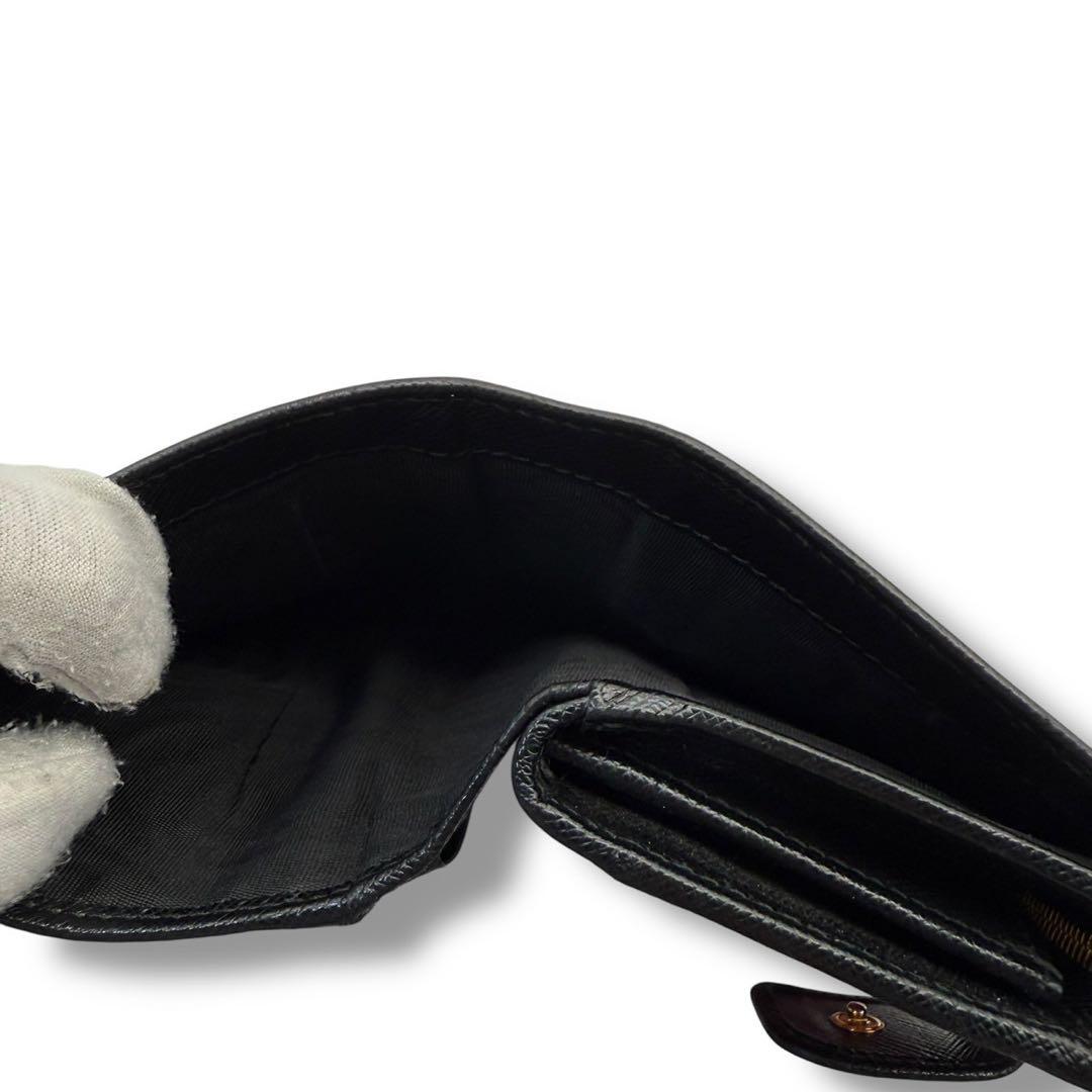 極美品 PRADA 6 サフィアーノ 二つ折財布 Lジップ コンパクトウォレット