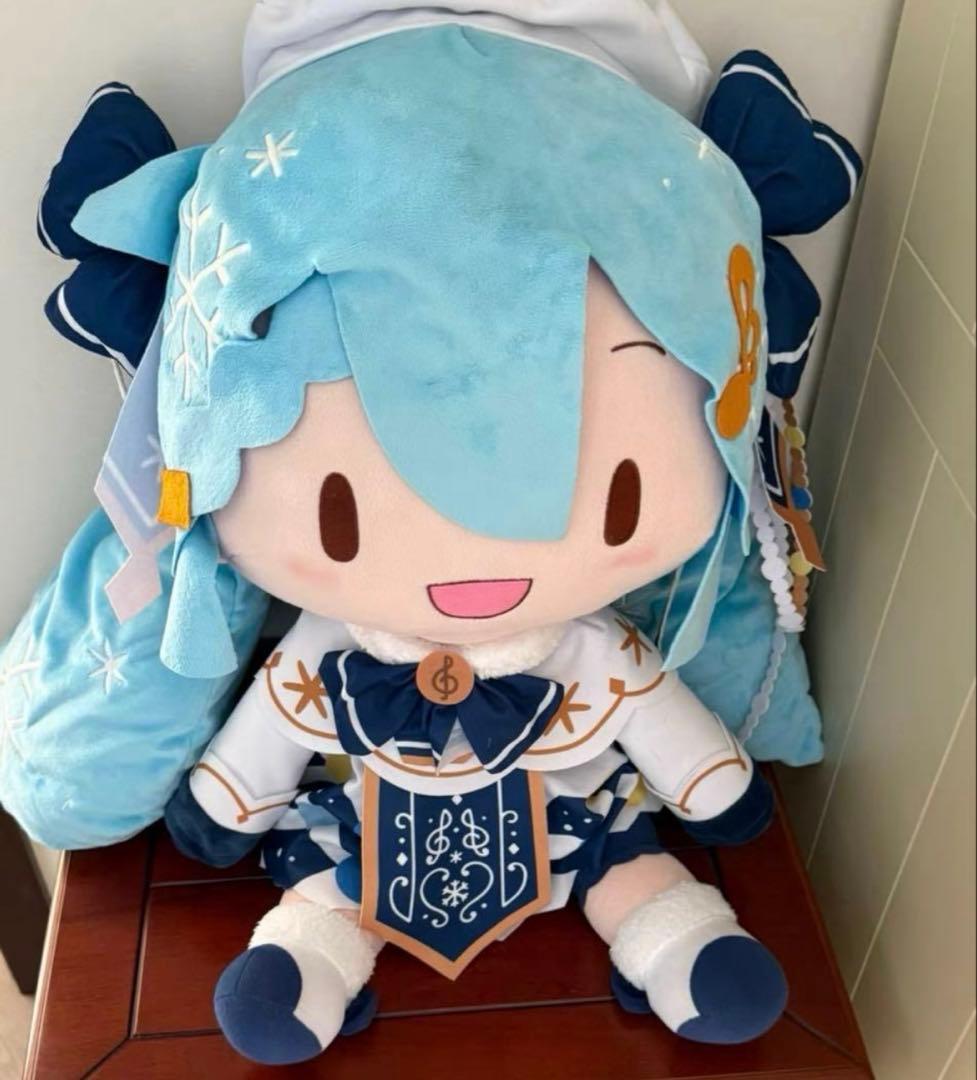 初音ミク 雪ミク どでかジャンボふわふわぬいぐるみ 中古品　2021年