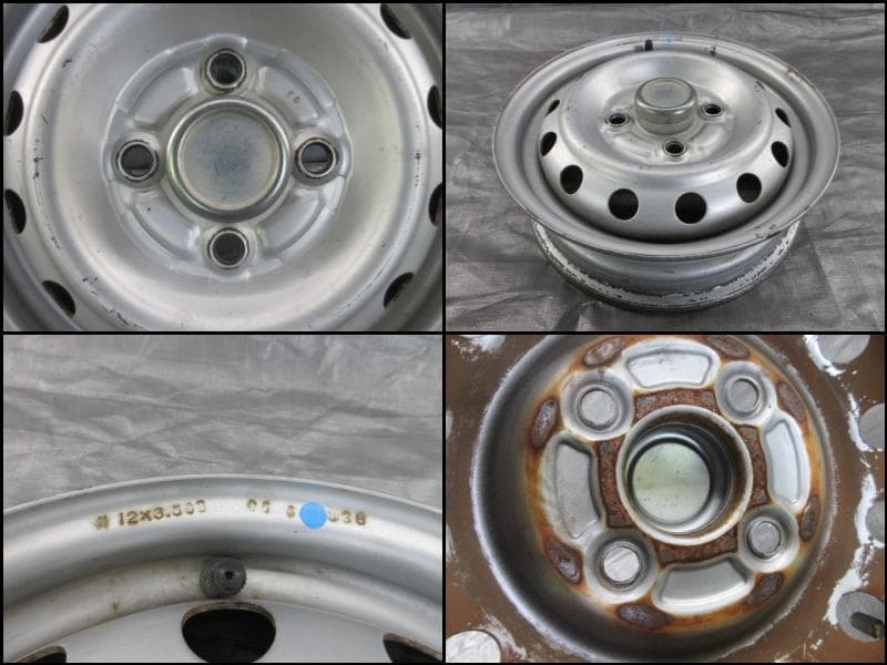 三菱純正　U61ミニキャブ純正ホイール　12×3.50B　4H/100　4本