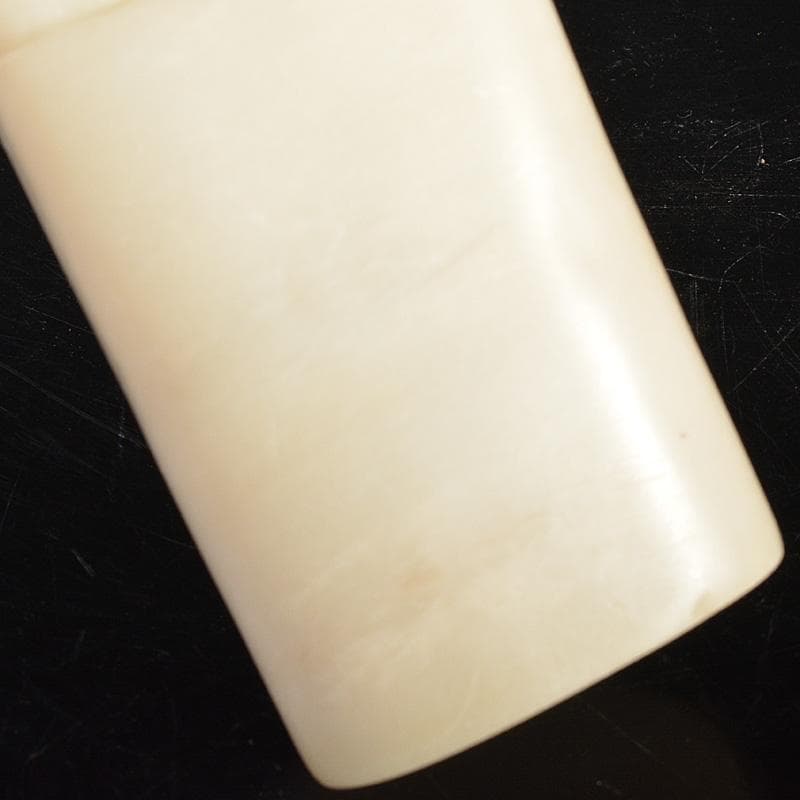 NM　中国玉石白玉彫刻　観音菩薩像仏像　印材重さ約425g　M　R6796