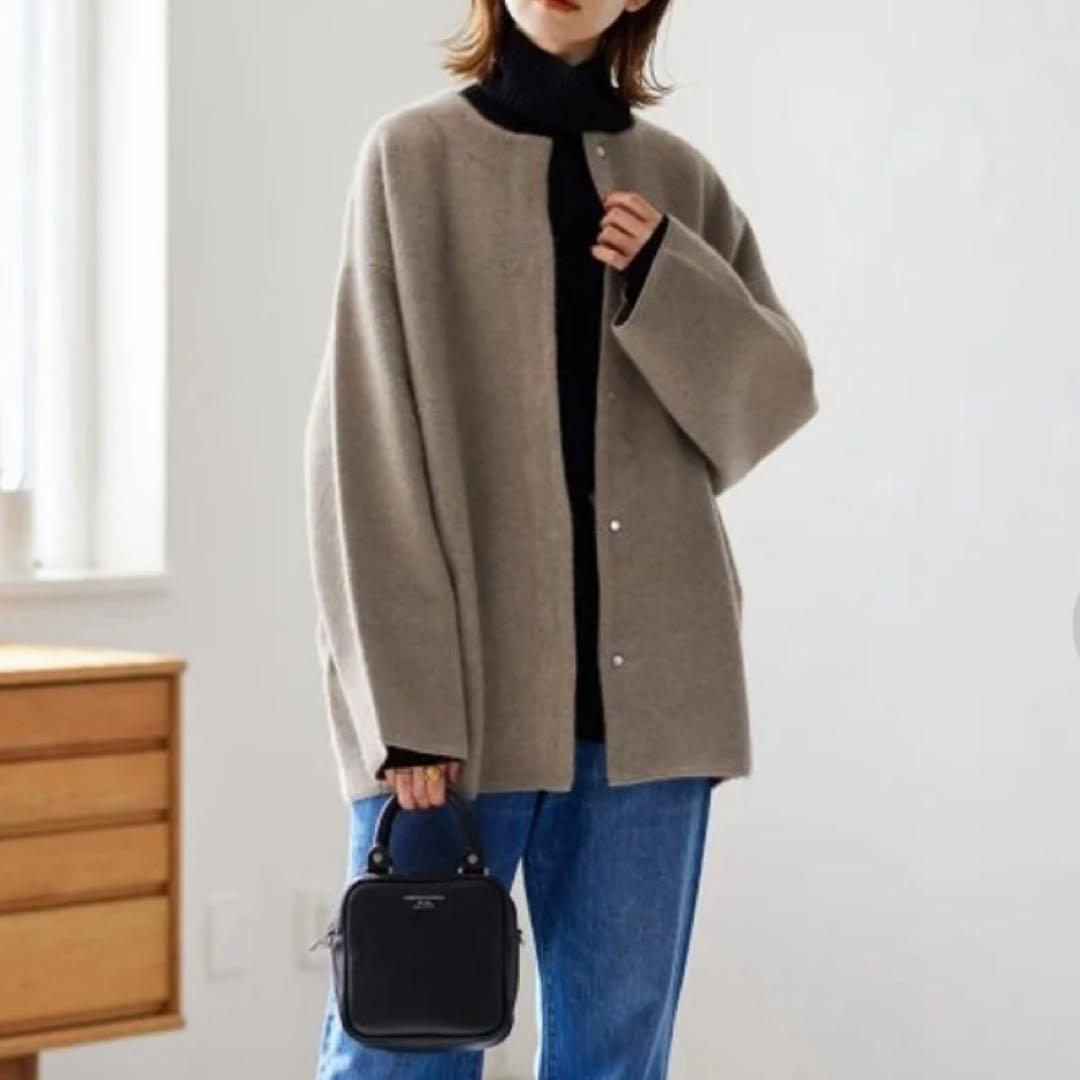 JOURNAL STANDARD ダブルフェイスコクーンカーディガン ベージュ