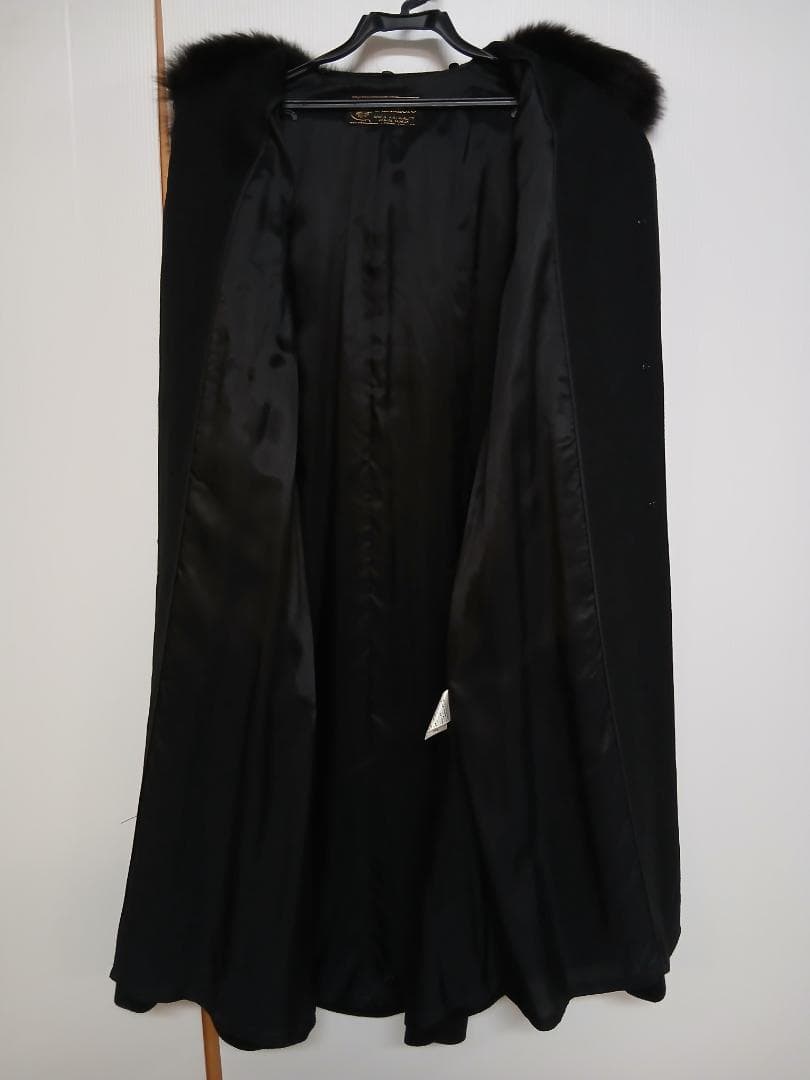 クリーニング済み カシミヤ100％ロングコート 13AR 黒