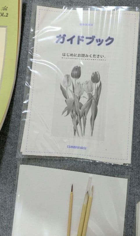 植物画講座教材セット+スケッチブック大中小+ボタニカル絵の具画材一式