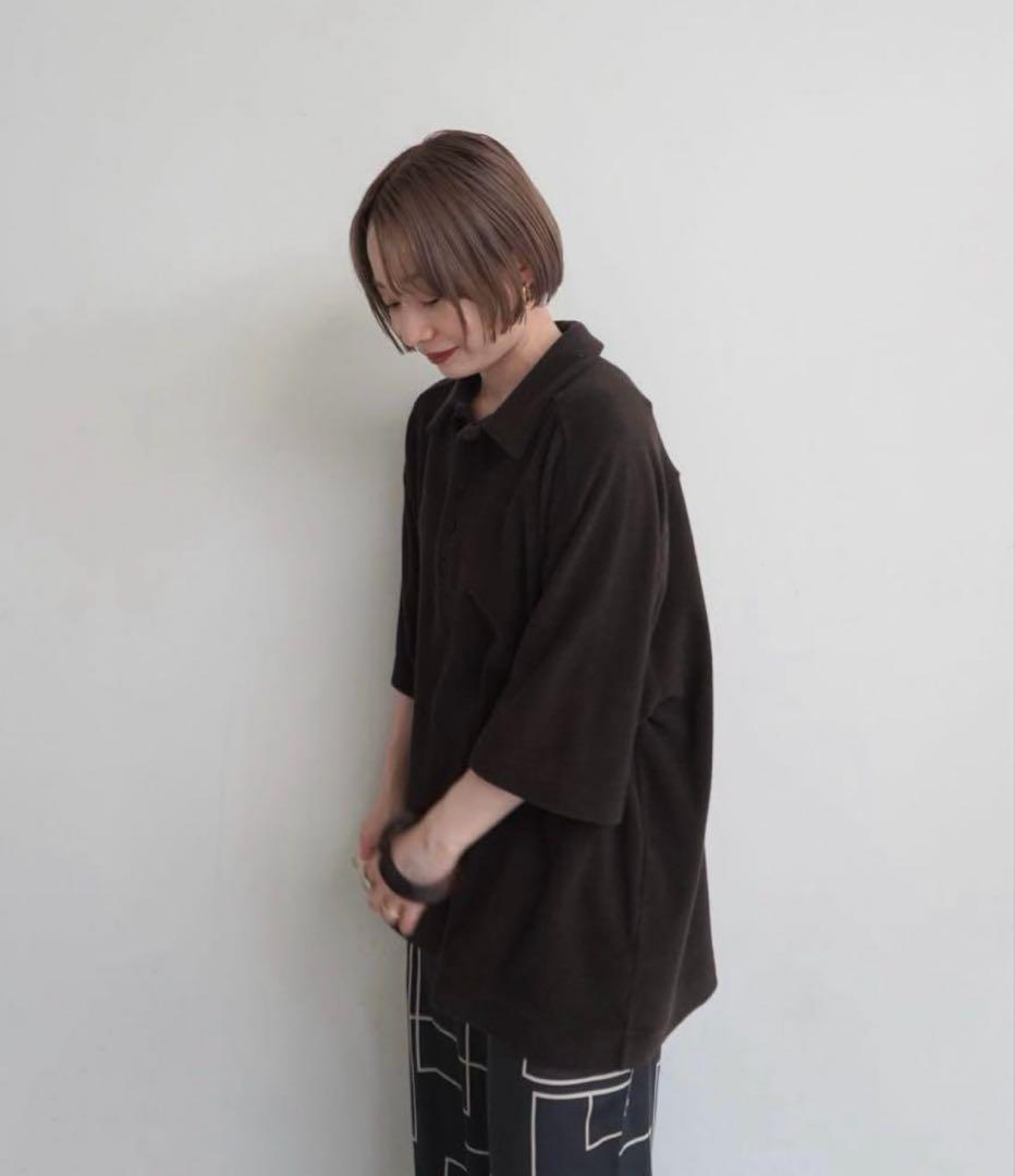 anuke pile polo tops ブラウン