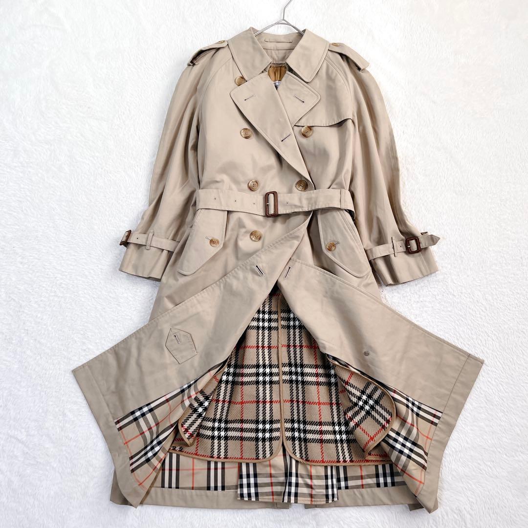 美品✨バーバリー ロング トレンチコート ウールライナー マキシ ハニーベージュ