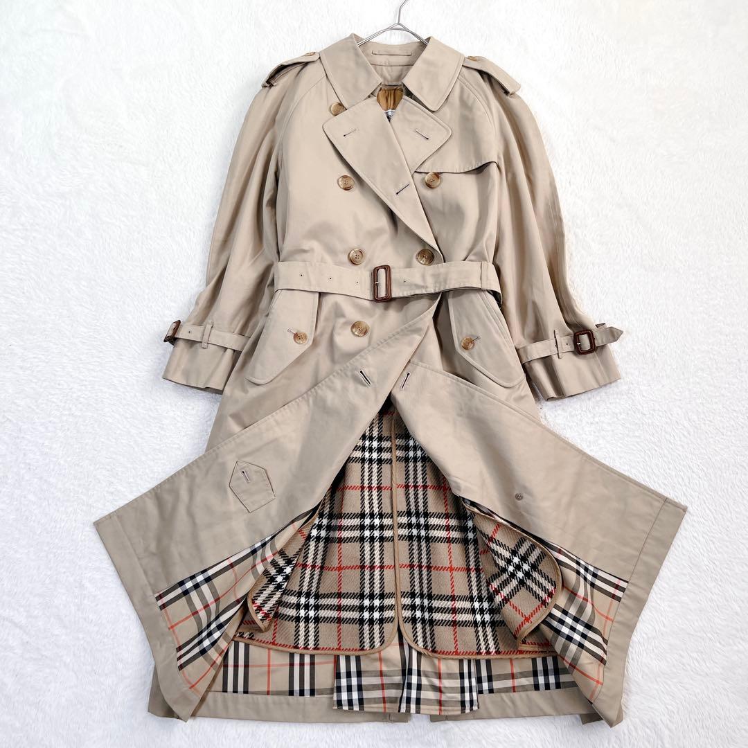 美品✨バーバリー ロング トレンチコート ウールライナー マキシ ハニーベージュ