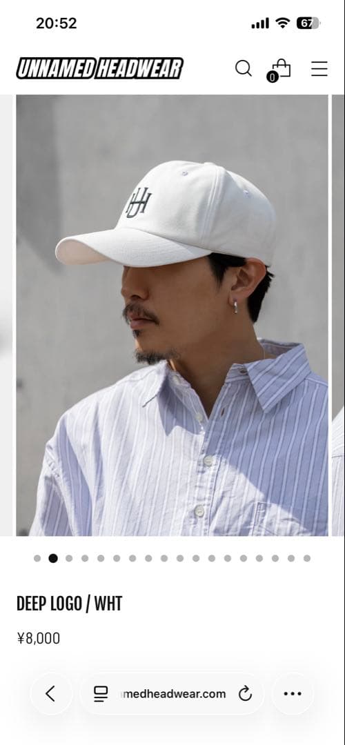 UNNAMED HEADWEAR 白　キャップ　ほぼ新品