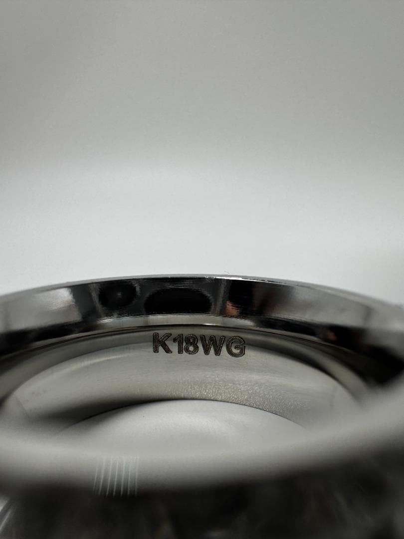 K18WG チェーンパターンリング14号