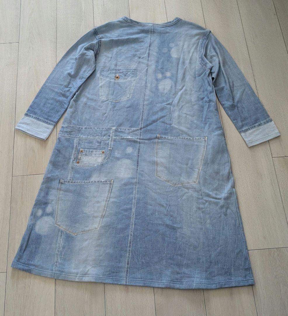 【新品】ツモリチサト デニム風 ワンピース L
