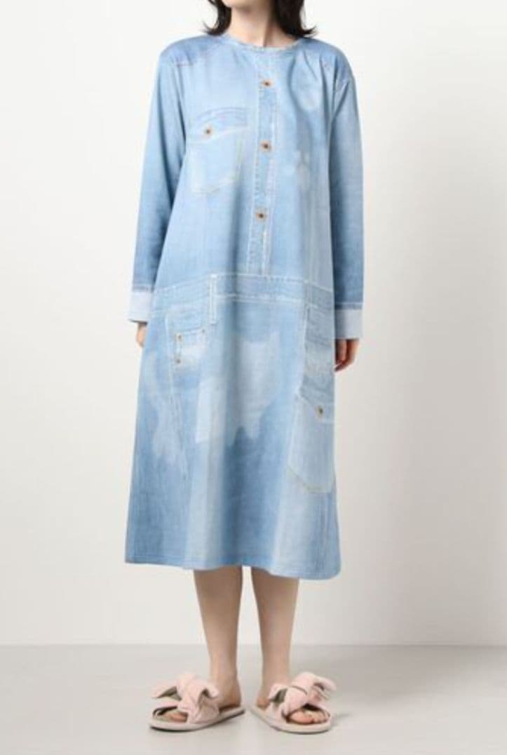 【新品】ツモリチサト デニム風 ワンピース L