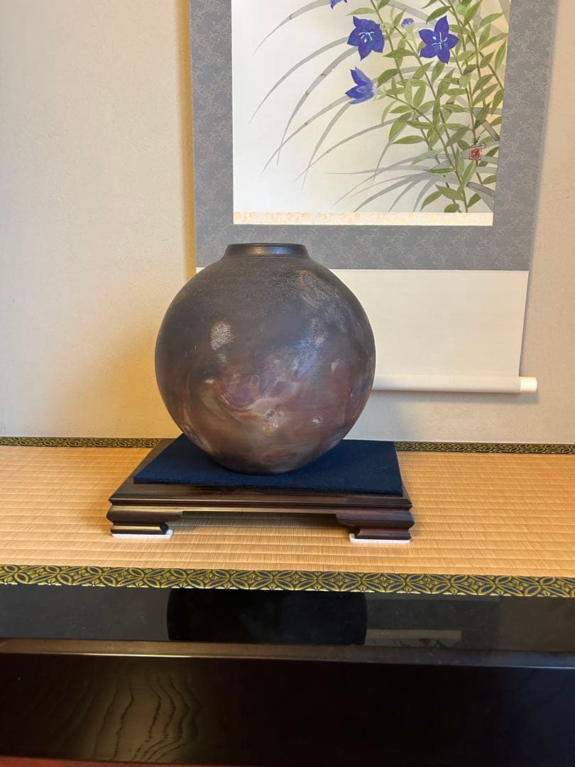 桃蹊堂　備前壺(桃山窯)の桟切（さんぎり）
