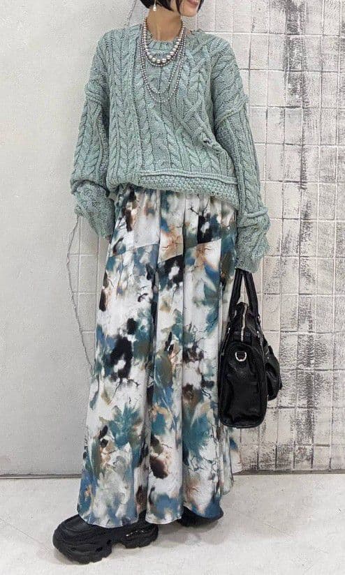 【新品・人気商品】JEANASIS ペイントタッチフレアスカート